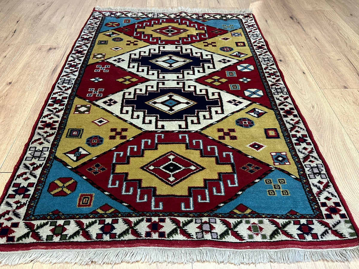 Orientteppich handgeknüpft Türkei Kazak Kars Naturfarben 145x100 cm