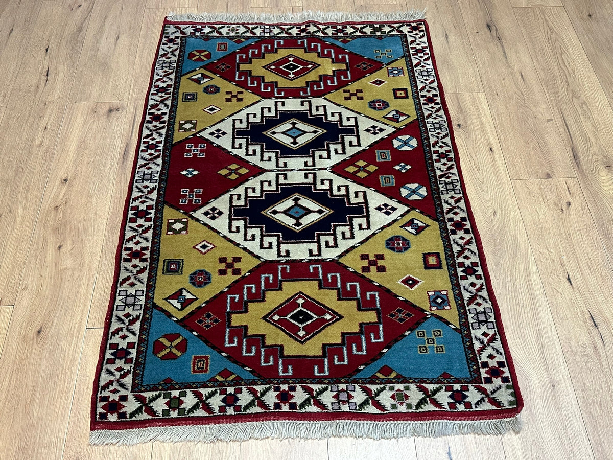 Orientteppich handgeknüpft Türkei Kazak Kars Naturfarben 145x100 cm