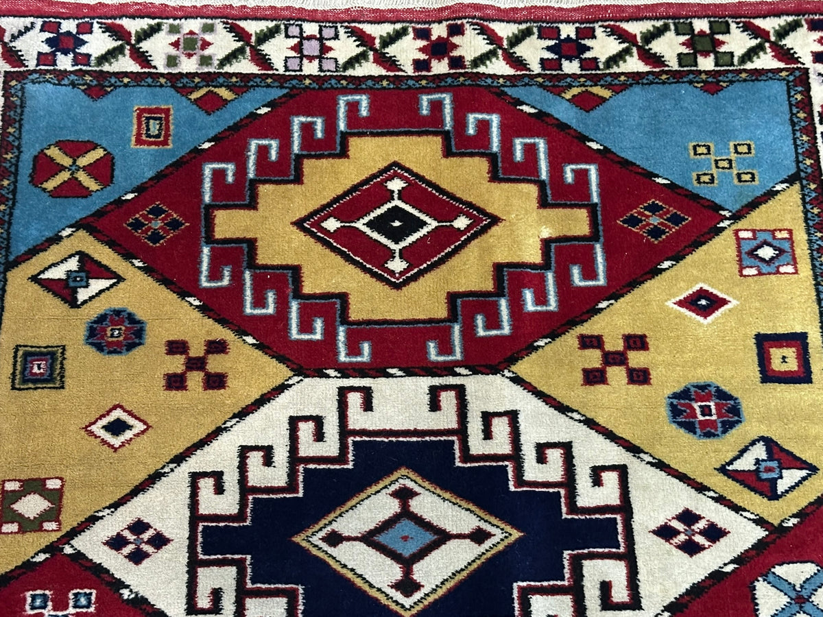 Orientteppich handgeknüpft Türkei Kazak Kars Naturfarben 145x100 cm