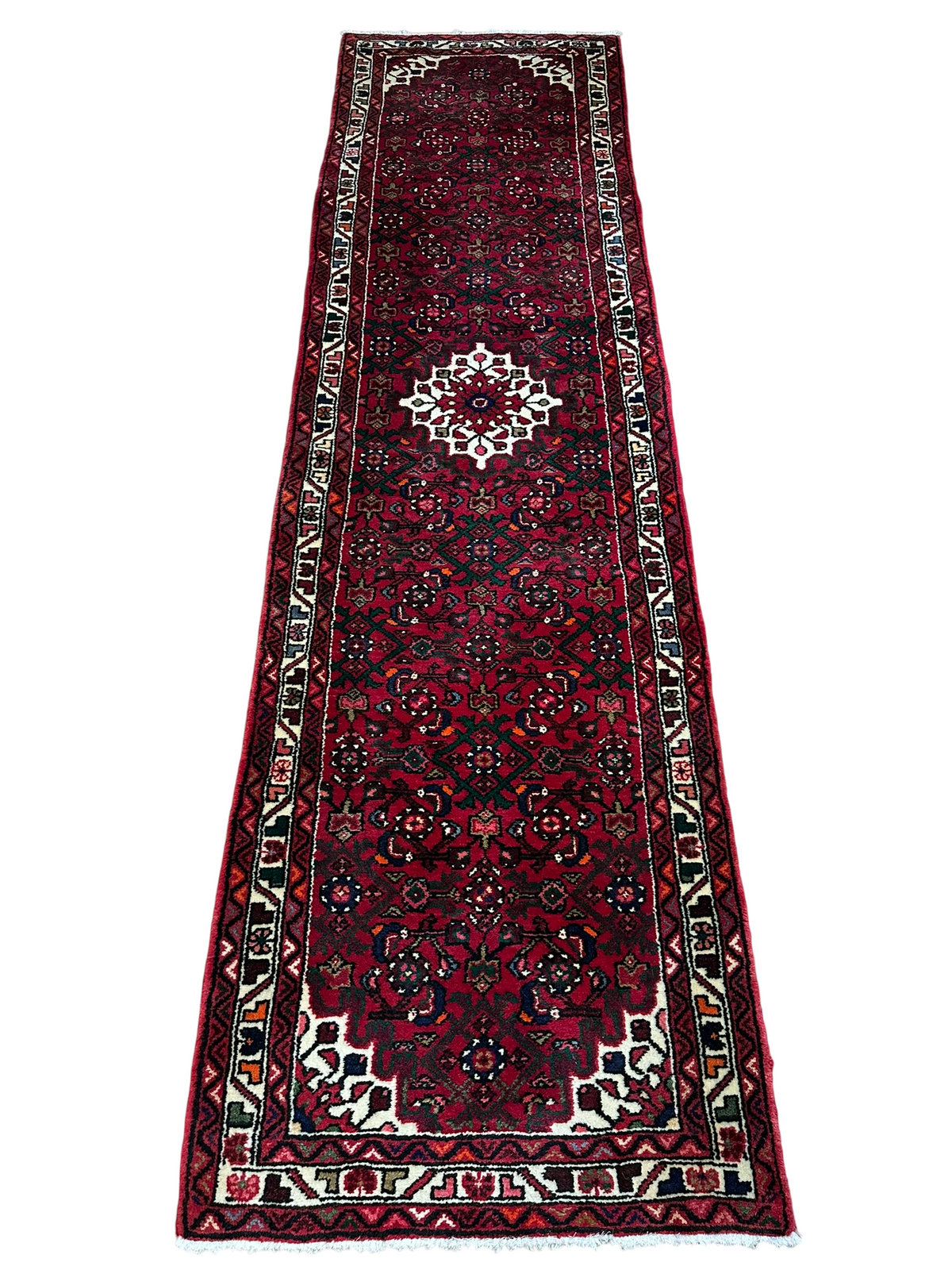 Orientteppich handgeknüpft Hamadan Läufer Top 297x85 cm