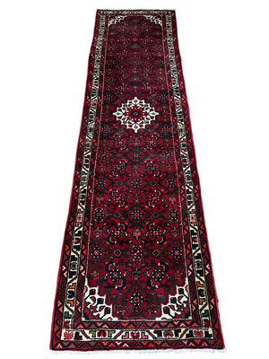 Orientteppich handgeknüpft Hamadan Läufer Top 297x85 cm