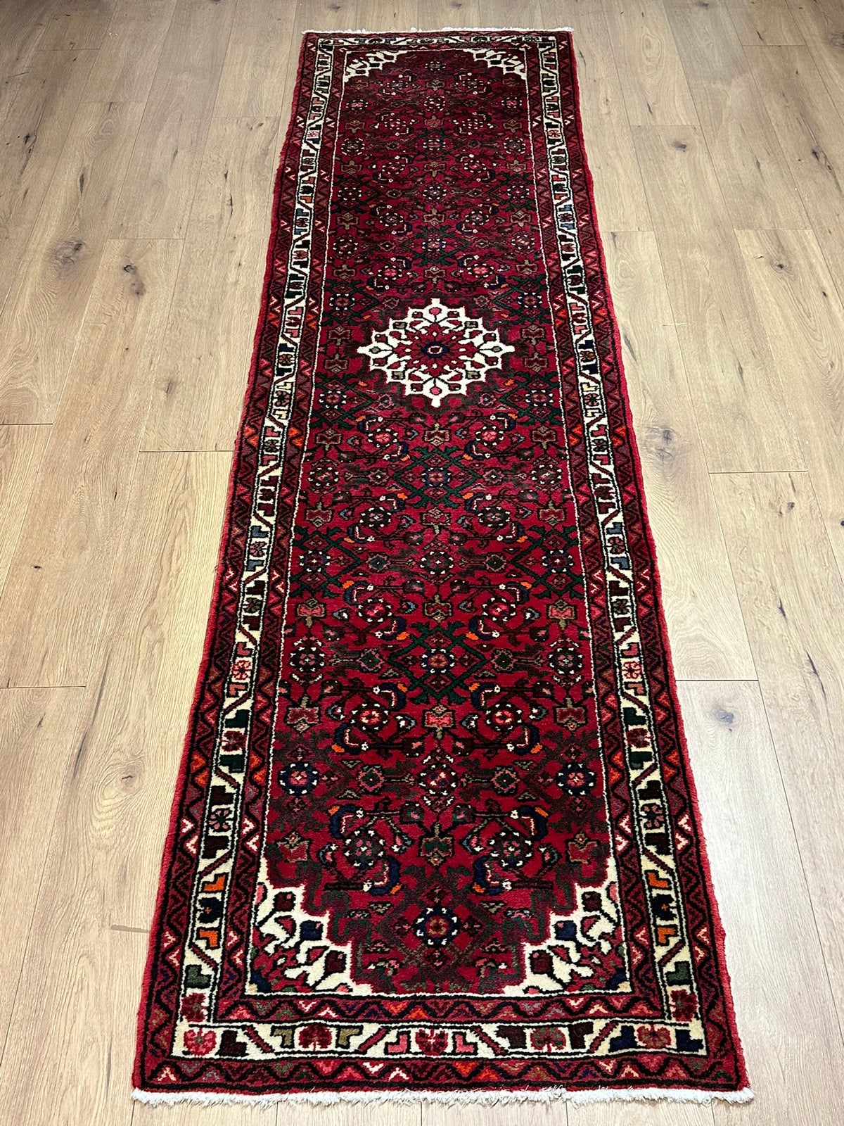Orientteppich handgeknüpft Hamadan Läufer Top 297x85 cm