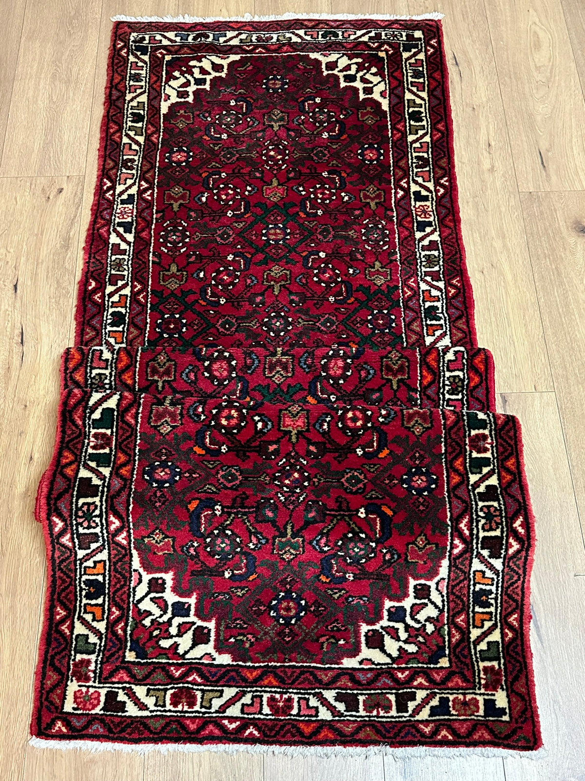 Orientteppich handgeknüpft Hamadan Läufer Top 297x85 cm