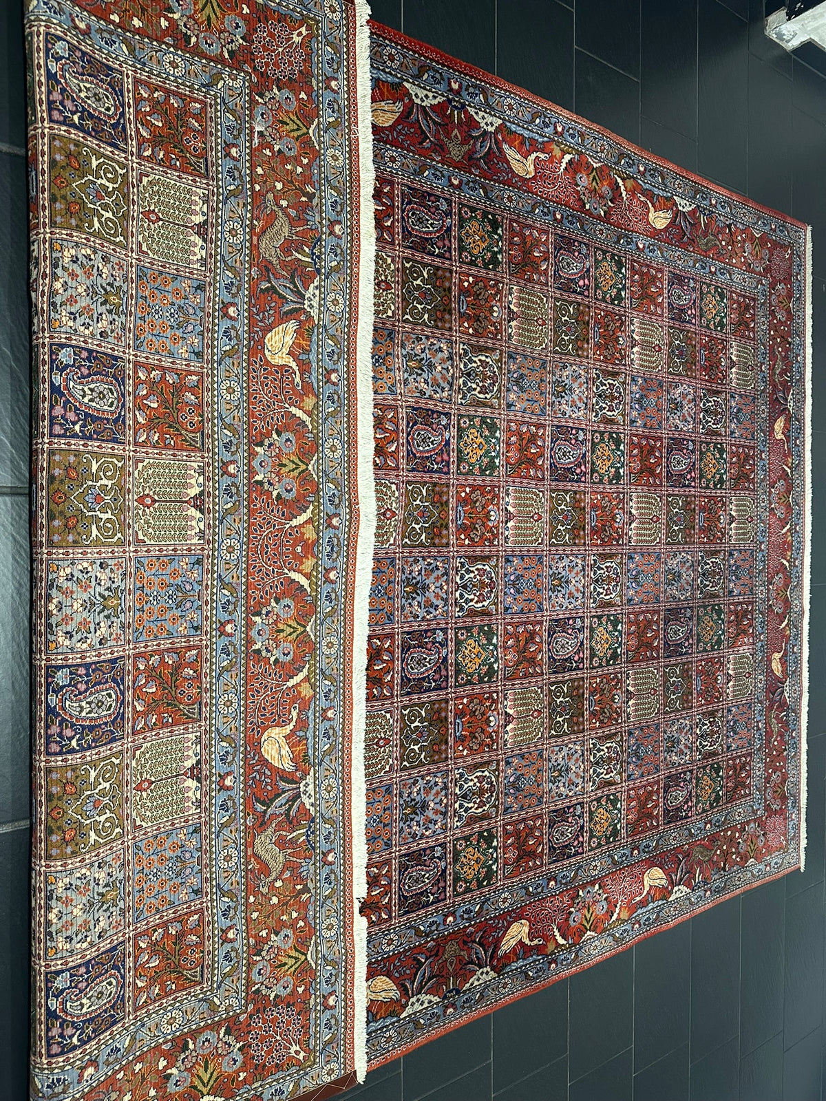 Orientteppich handgeknüpft Felder Moud Wolle Top 360x257 cm