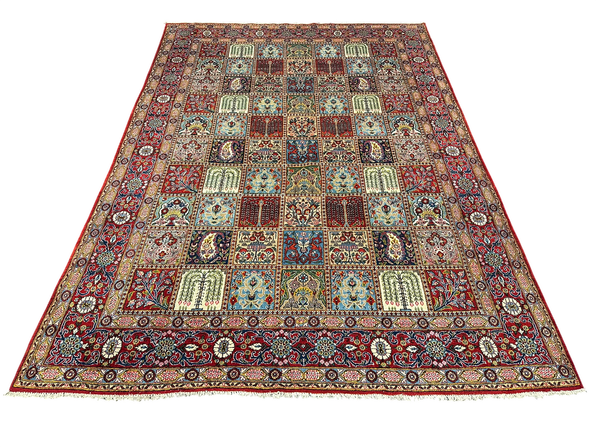Orientteppich handgeknüpft Felder Ghom Korkwolle 330x240 cm