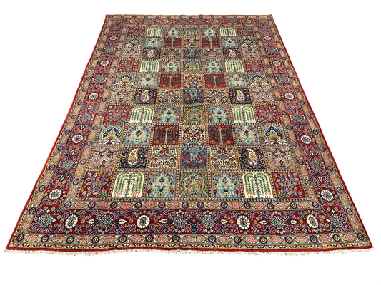 Orientteppich handgeknüpft Felder Ghom Korkwolle 330x240 cm