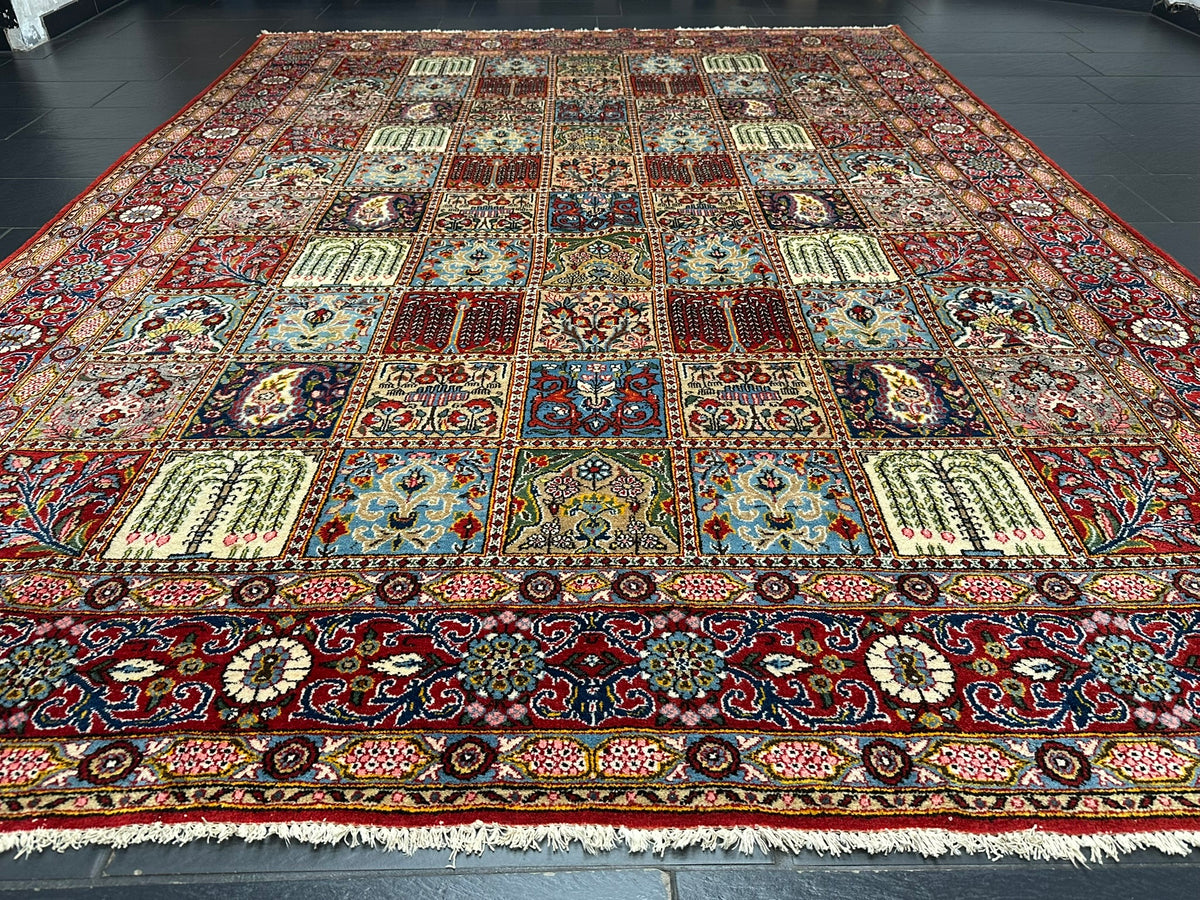 Orientteppich handgeknüpft Felder Ghom Korkwolle 330x240 cm