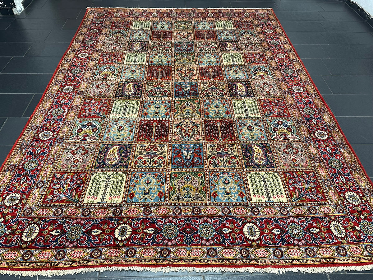 Orientteppich handgeknüpft Felder Ghom Korkwolle 330x240 cm