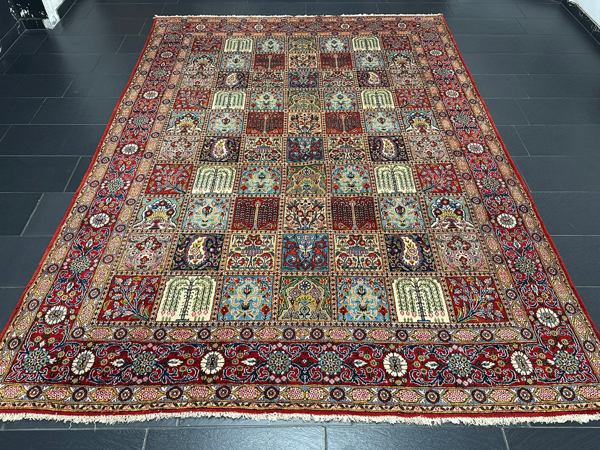 Orientteppich handgeknüpft Felder Ghom Korkwolle 330x240 cm