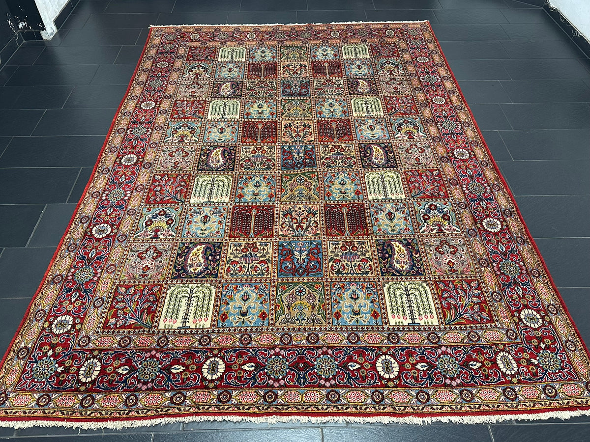 Orientteppich handgeknüpft Felder Ghom Korkwolle 330x240 cm