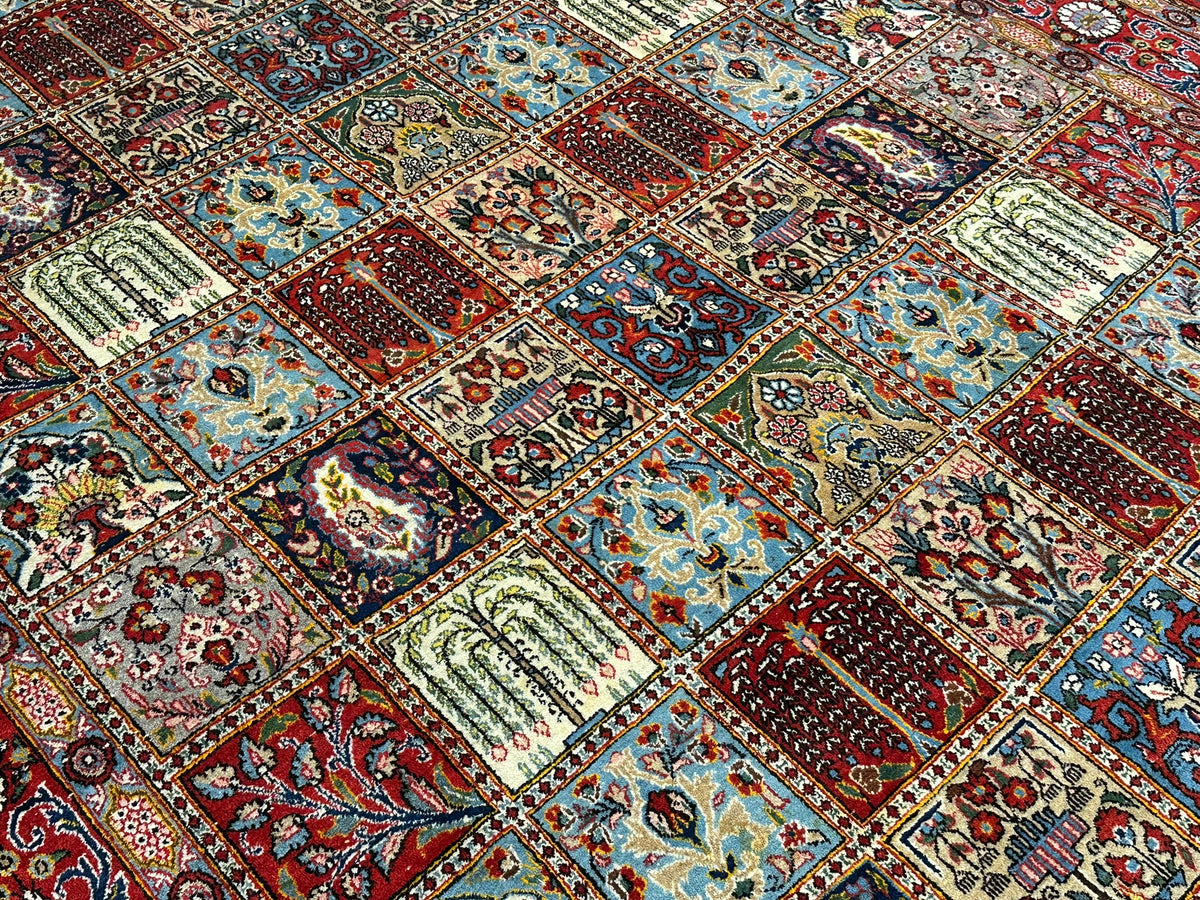 Orientteppich handgeknüpft Felder Ghom Korkwolle 330x240 cm
