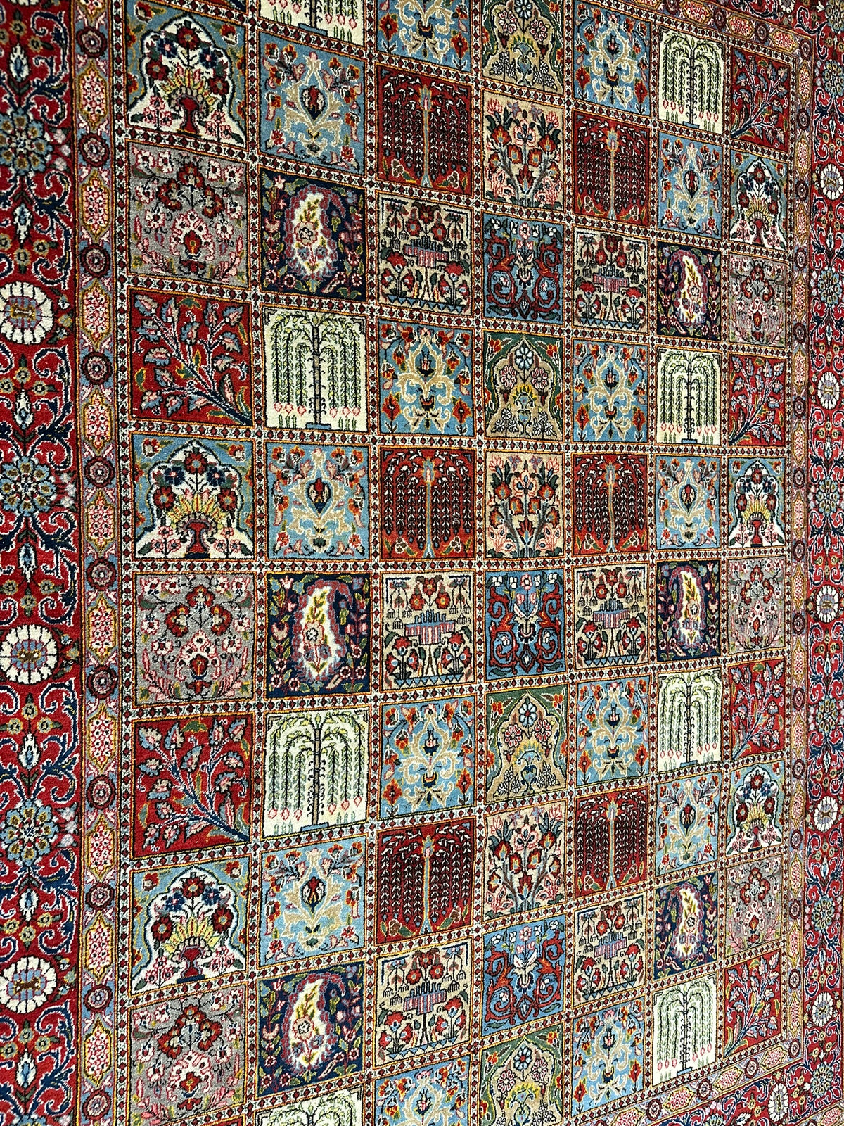 Orientteppich handgeknüpft Felder Ghom Korkwolle 330x240 cm