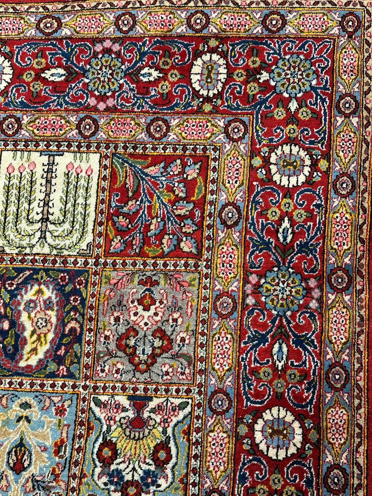 Orientteppich handgeknüpft Felder Ghom Korkwolle 330x240 cm
