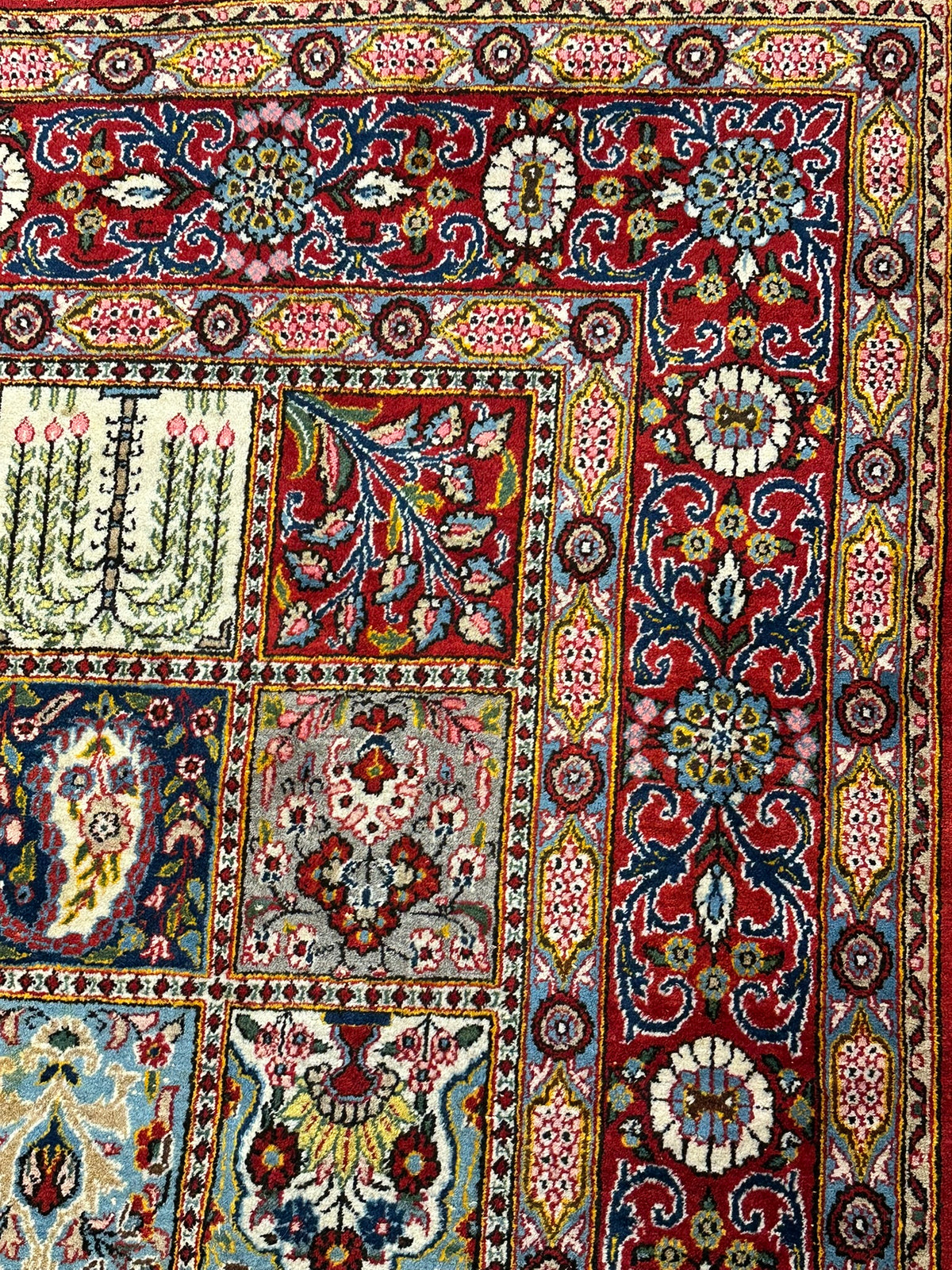 Orientteppich handgeknüpft Felder Ghom Korkwolle 330x240 cm