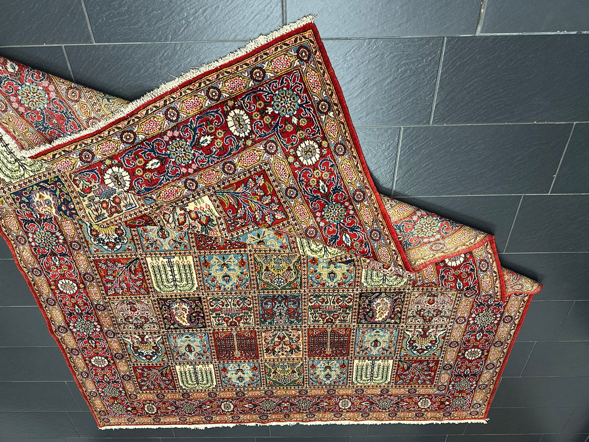 Orientteppich handgeknüpft Felder Ghom Korkwolle 330x240 cm