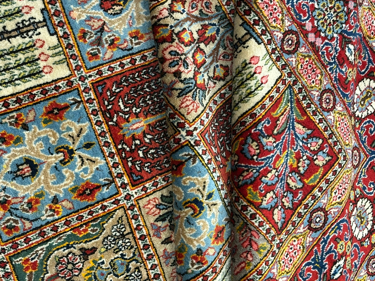 Orientteppich handgeknüpft Felder Ghom Korkwolle 330x240 cm