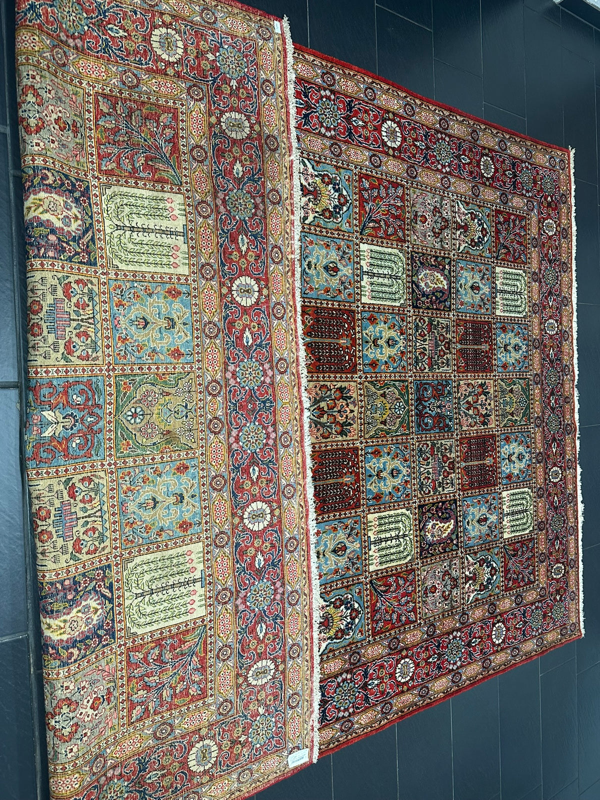 Orientteppich handgeknüpft Felder Ghom Korkwolle 330x240 cm