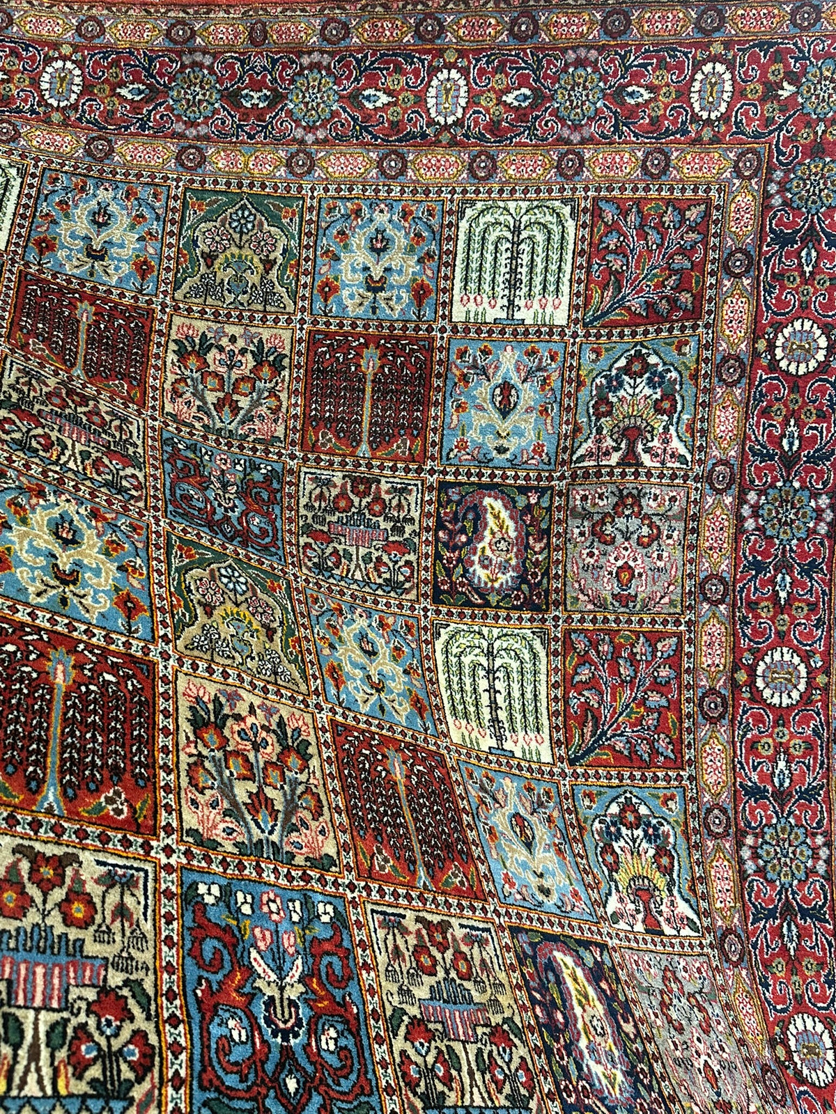 Orientteppich handgeknüpft Felder Ghom Korkwolle 330x240 cm
