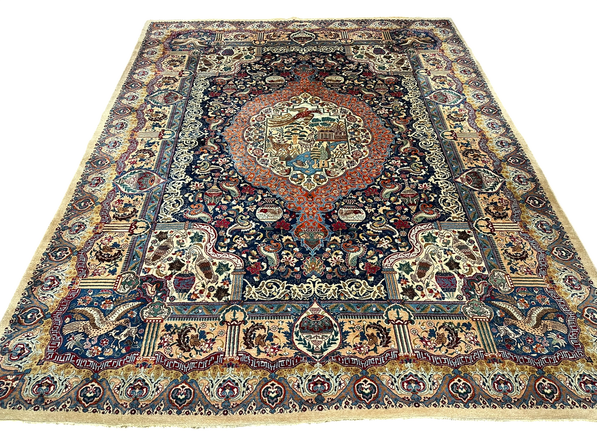 Orientteppich handgeknüpft Kaschmir Korkwolle 390x300 cm