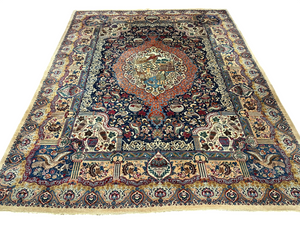 Orientteppich handgeknüpft Kaschmir Korkwolle 390x300 cm