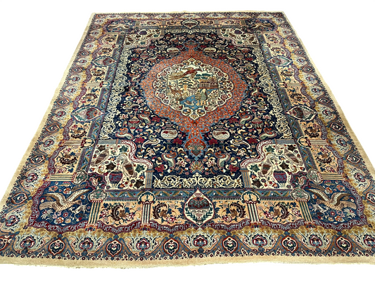 Orientteppich handgeknüpft Kaschmir Korkwolle 390x300 cm