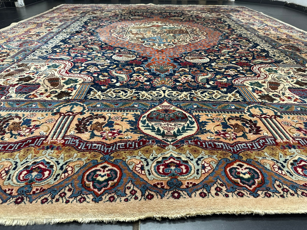 Orientteppich handgeknüpft Kaschmir Korkwolle 390x300 cm