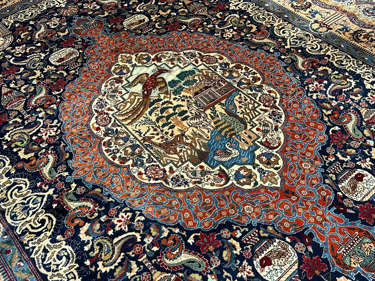 Orientteppich handgeknüpft Kaschmir Korkwolle 390x300 cm
