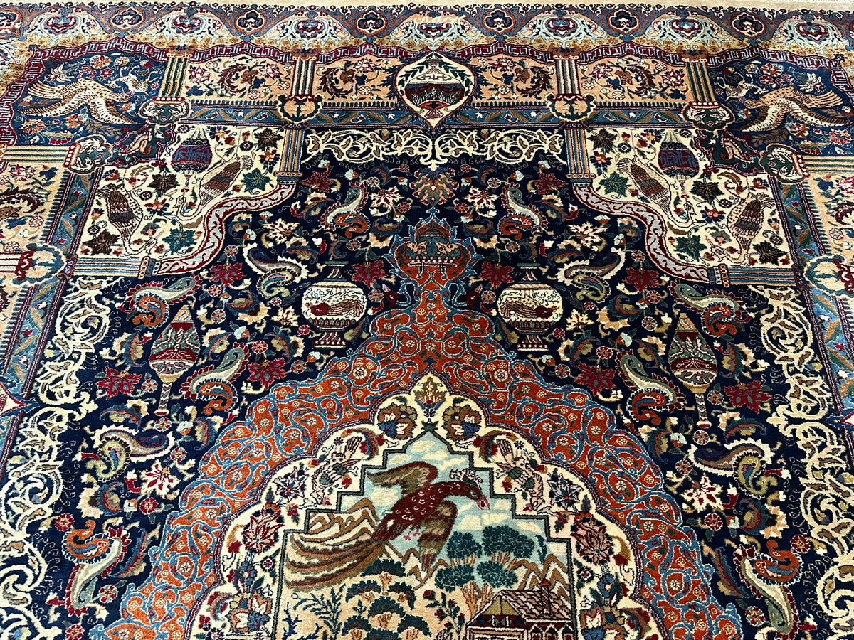 Orientteppich handgeknüpft Kaschmir Korkwolle 390x300 cm