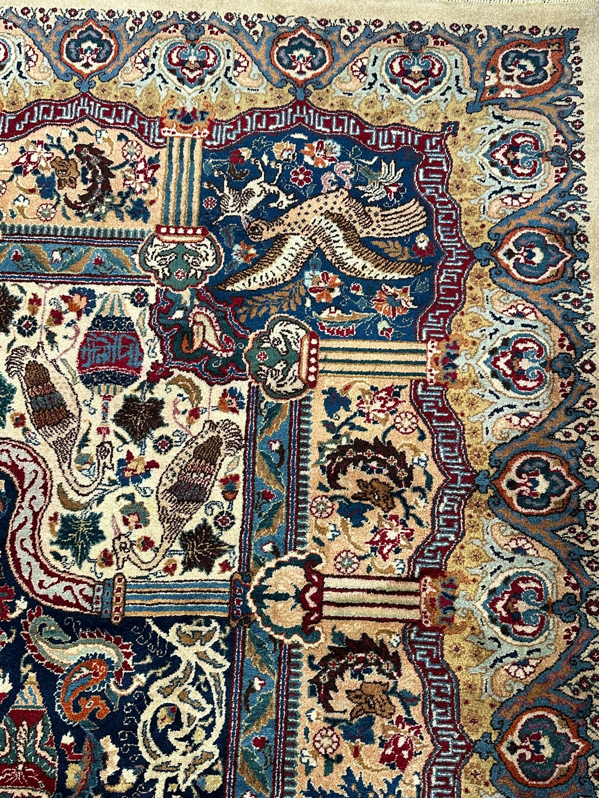 Orientteppich handgeknüpft Kaschmir Korkwolle 390x300 cm