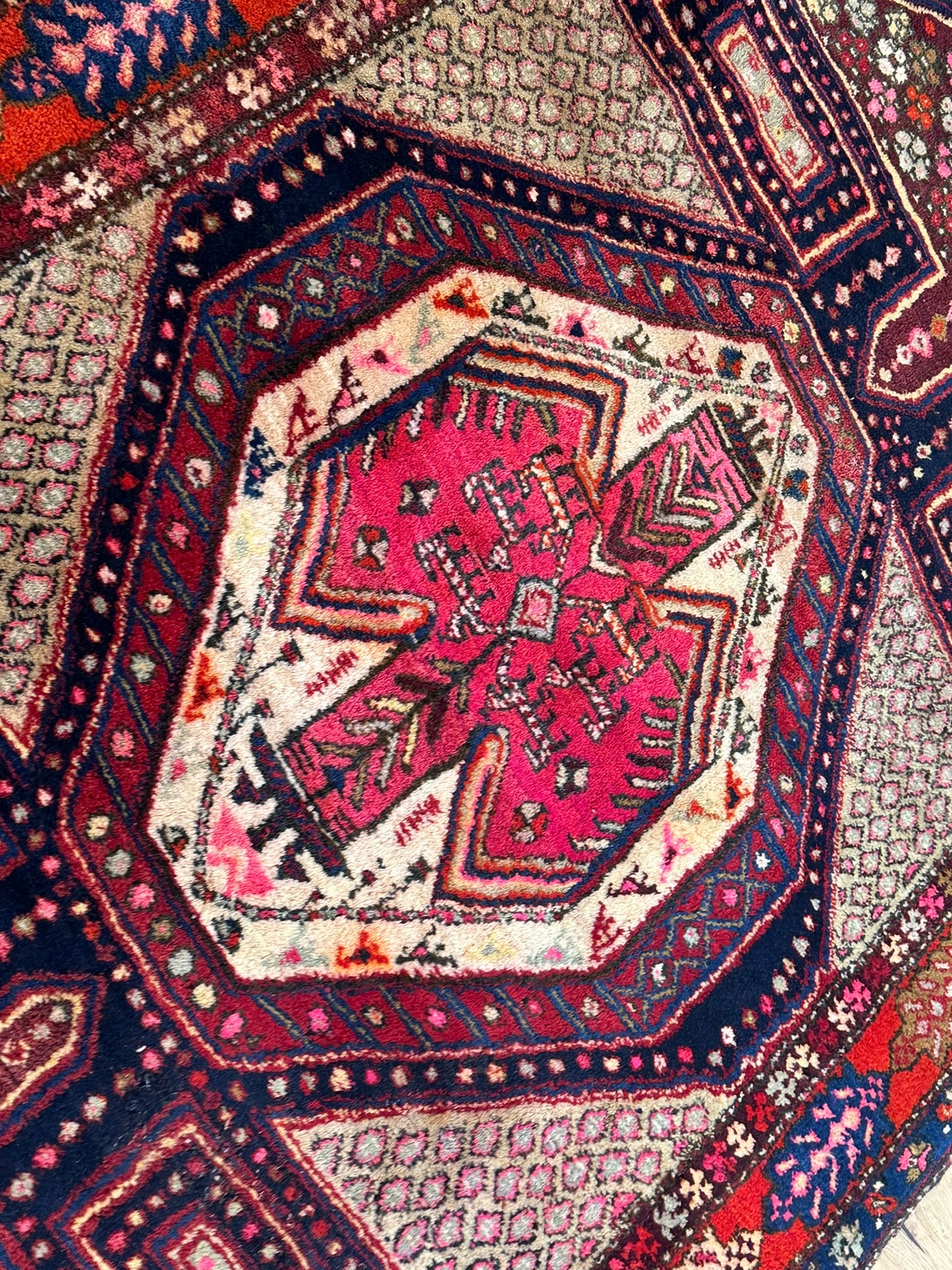 Orientteppich handgeknüpft Meschgin Heriz Läufer 336x130 cm