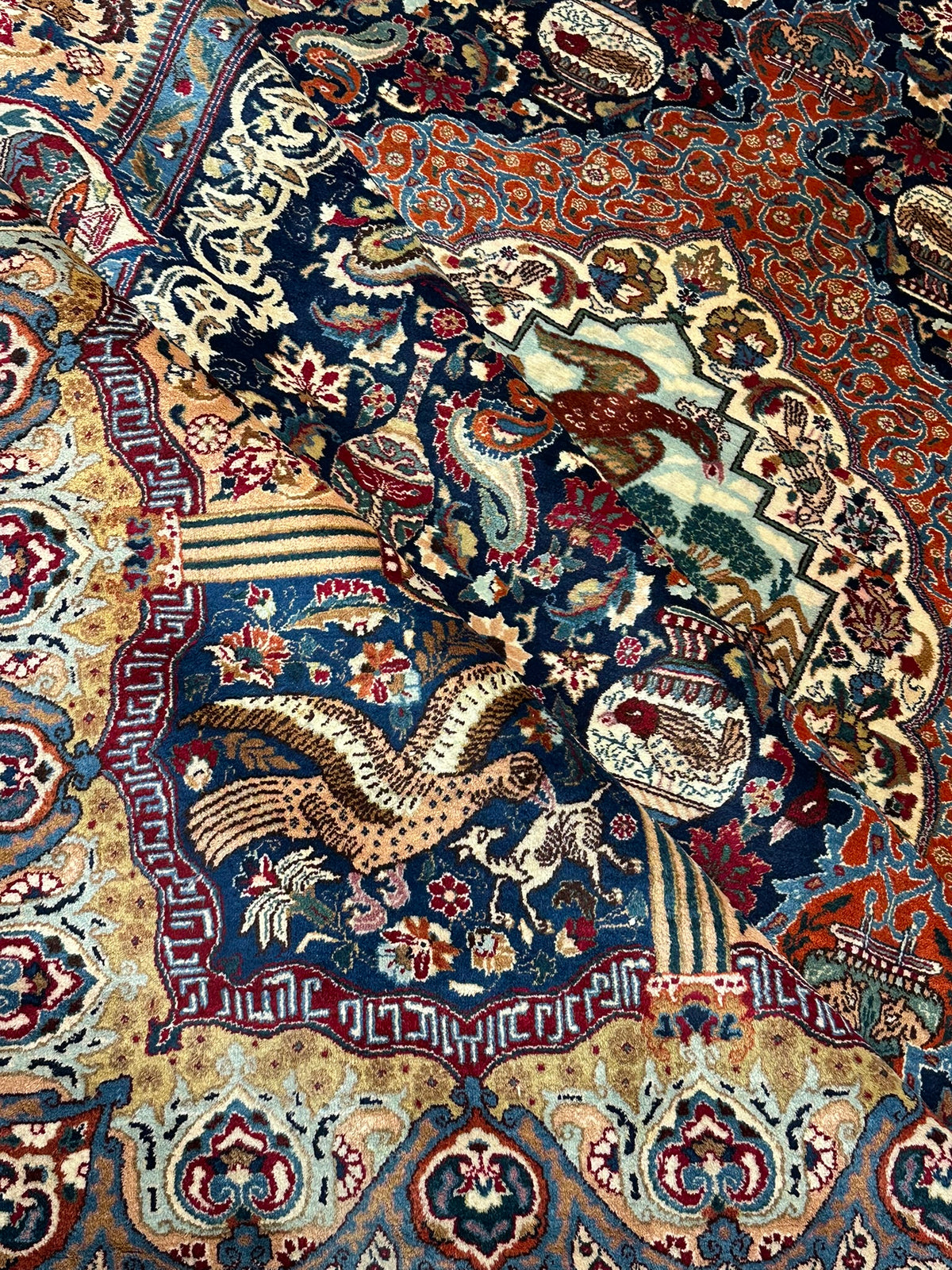 Orientteppich handgeknüpft Kaschmir Korkwolle 390x300 cm