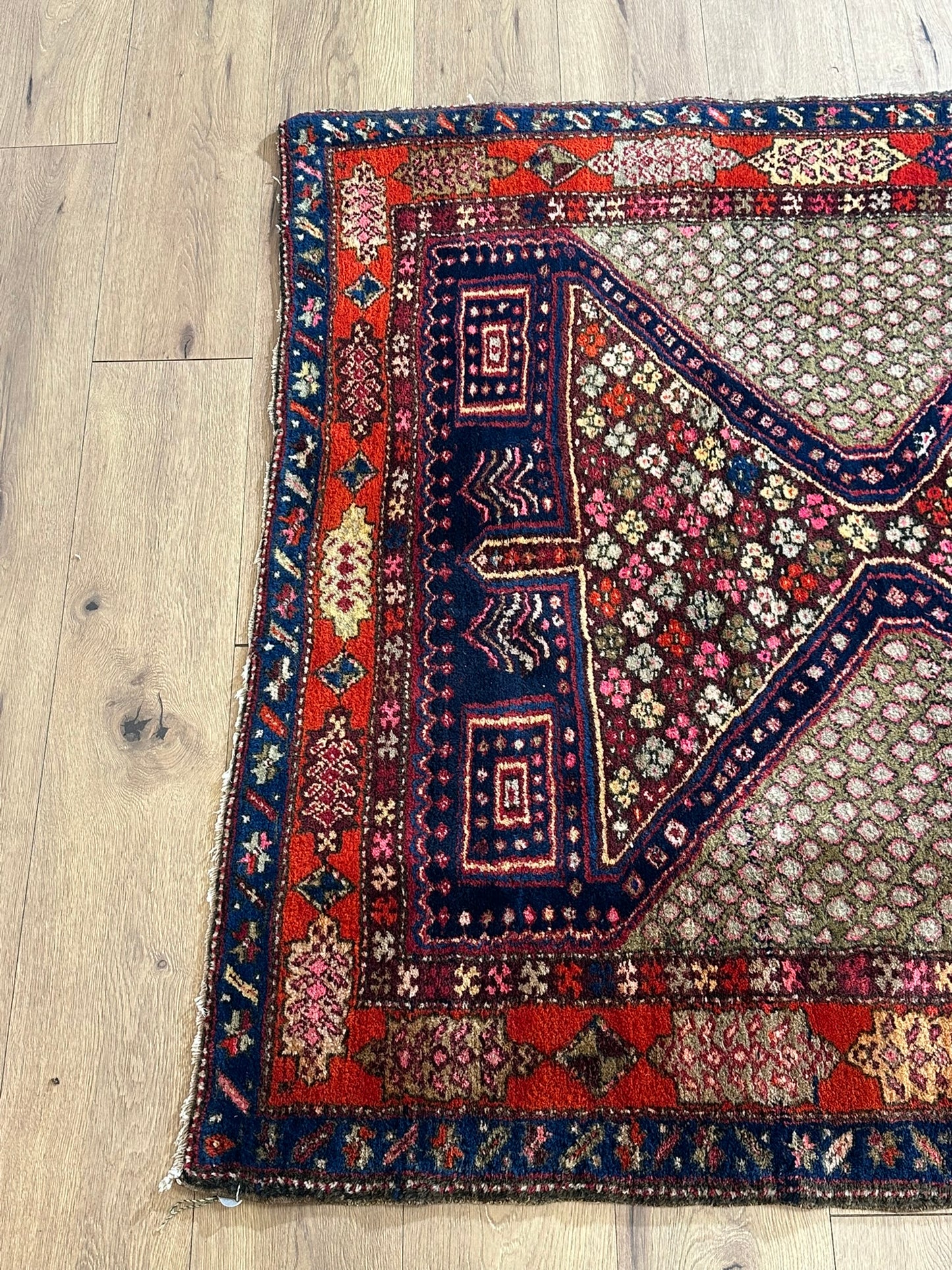 Orientteppich handgeknüpft Meschgin Heriz Läufer 336x130 cm