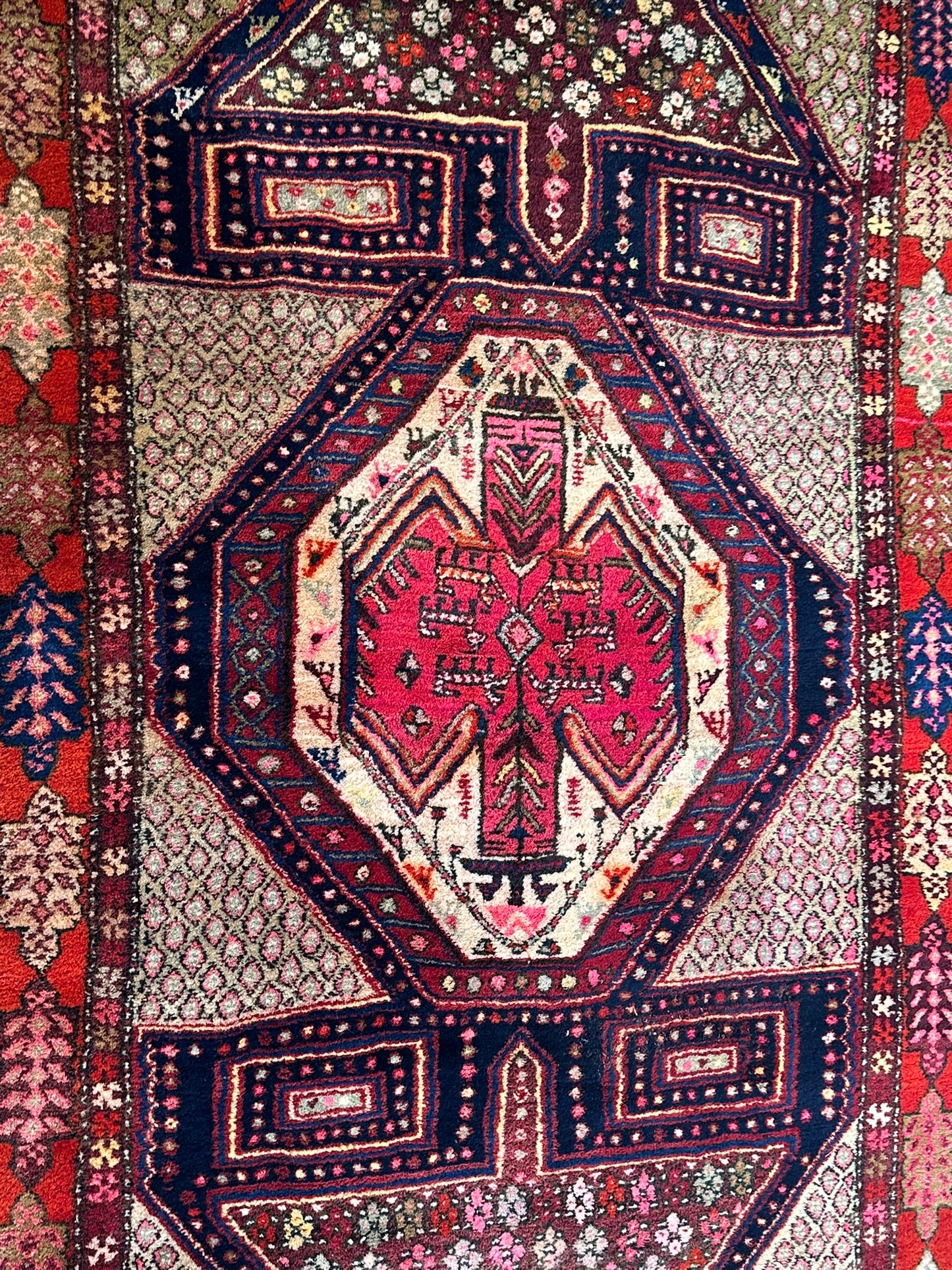 Orientteppich handgeknüpft Meschgin Heriz Läufer 336x130 cm