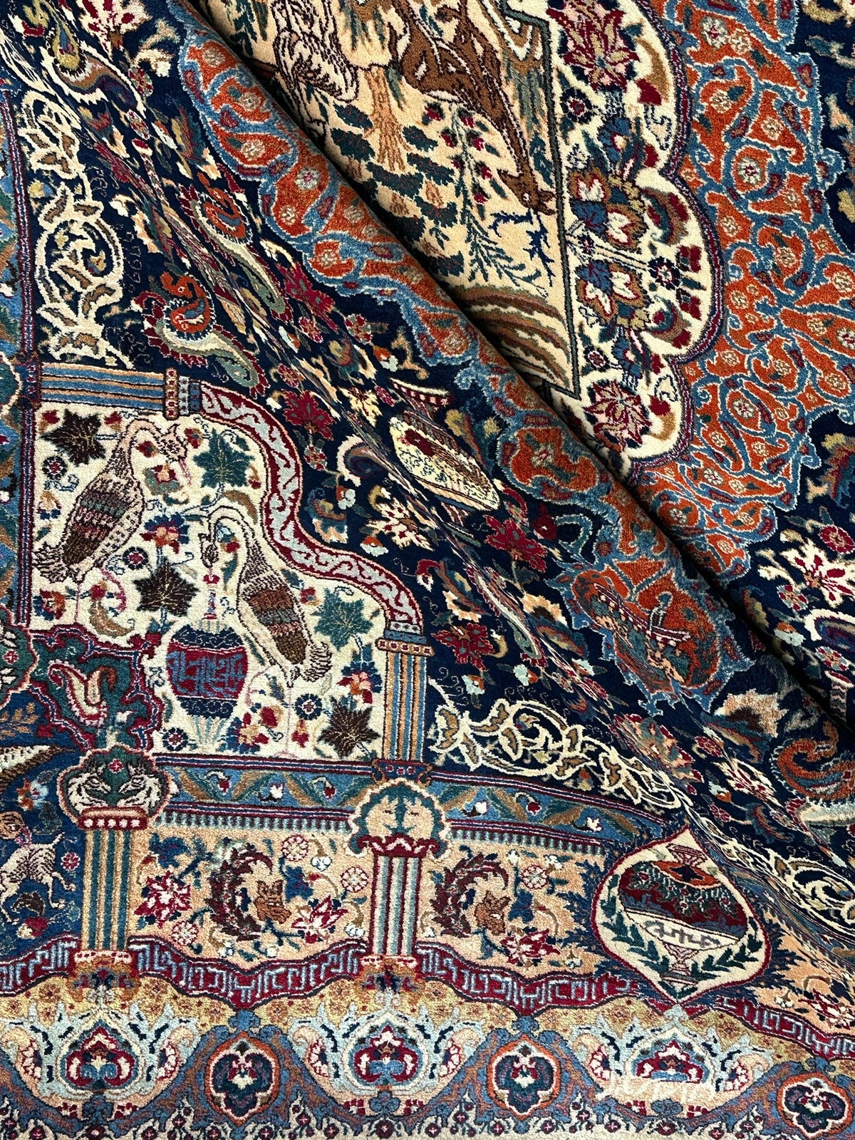 Orientteppich handgeknüpft Kaschmir Korkwolle 390x300 cm