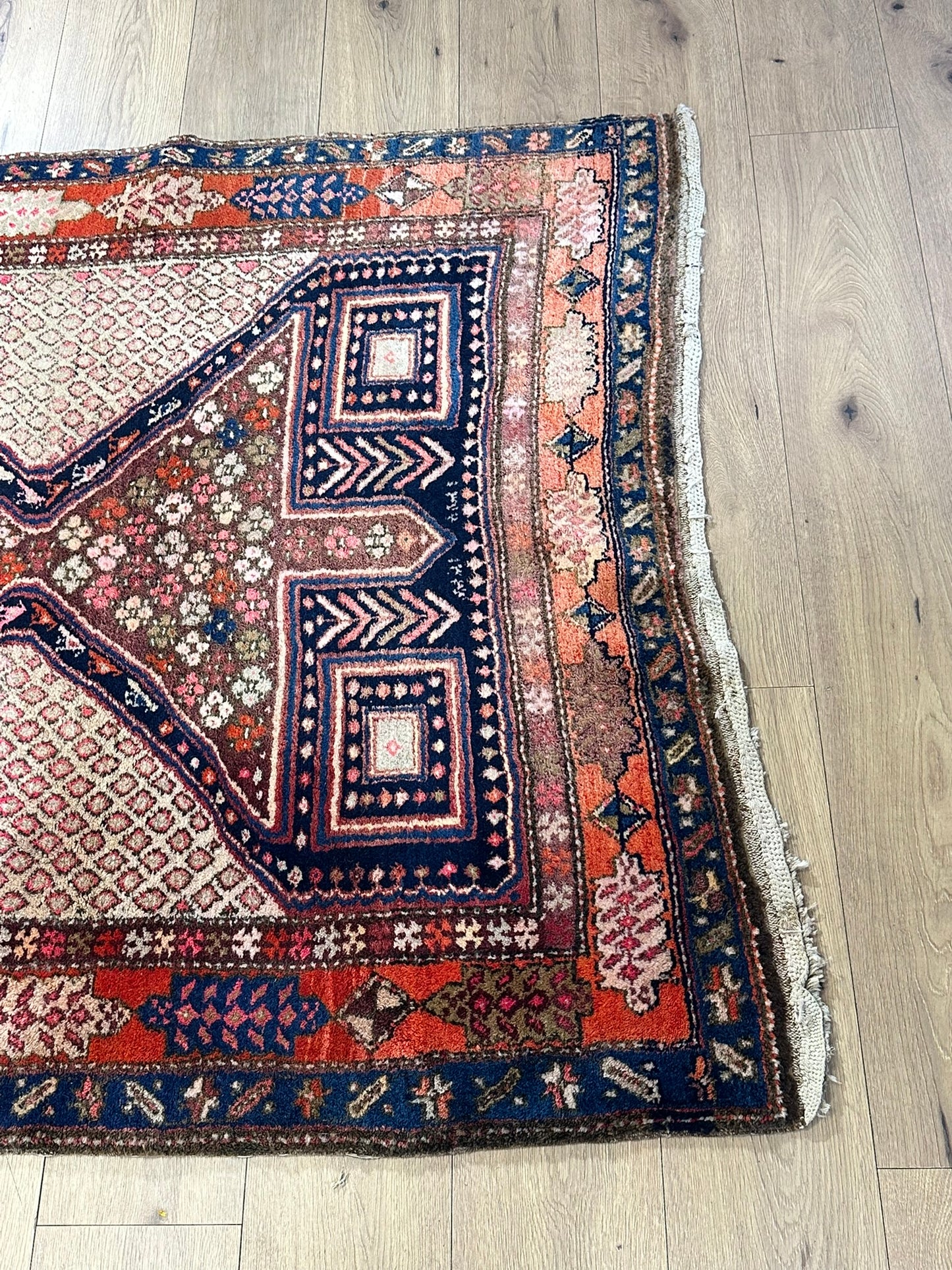 Orientteppich handgeknüpft Meschgin Heriz Läufer 336x130 cm