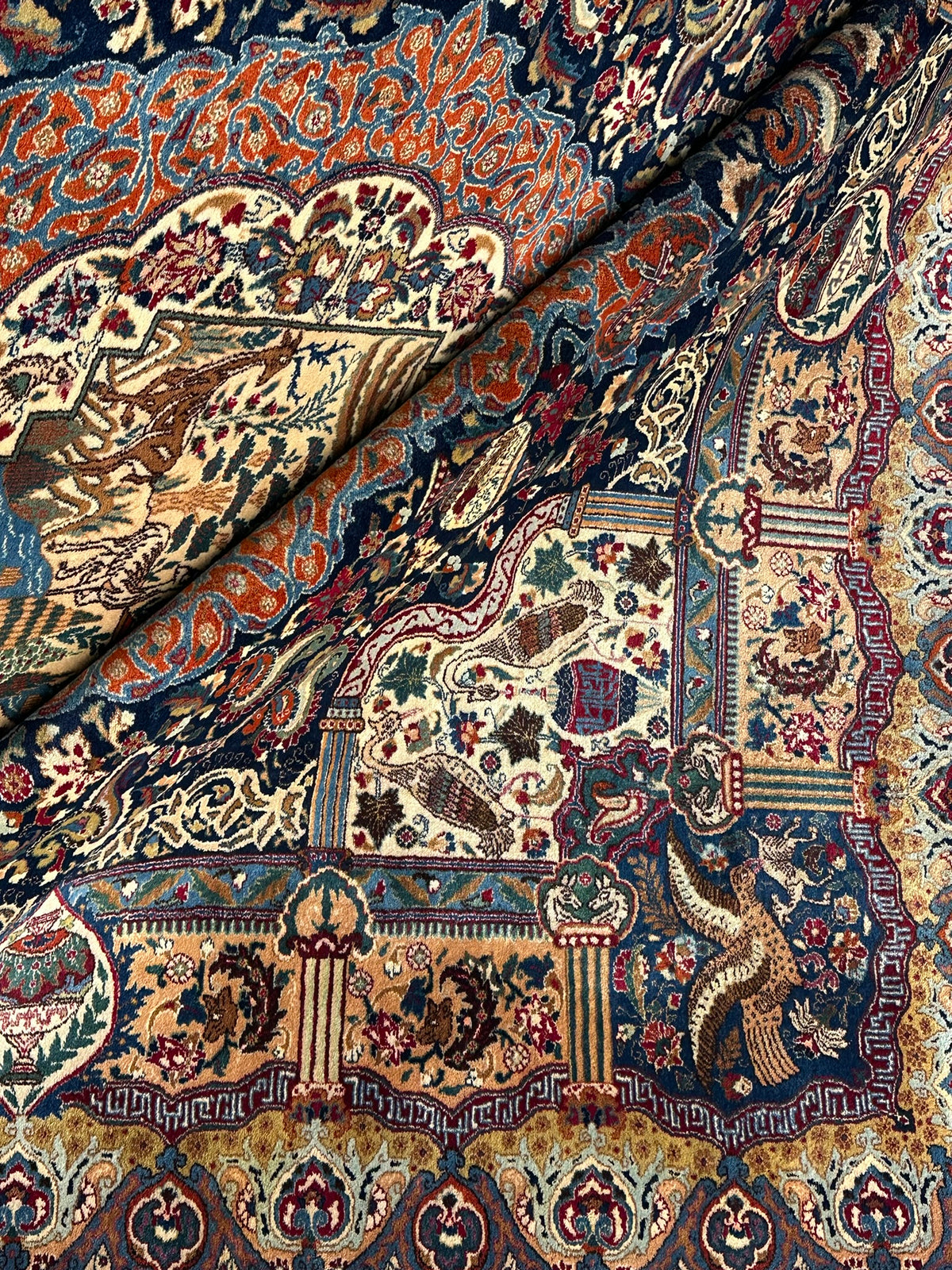 Orientteppich handgeknüpft Kaschmir Korkwolle 390x300 cm