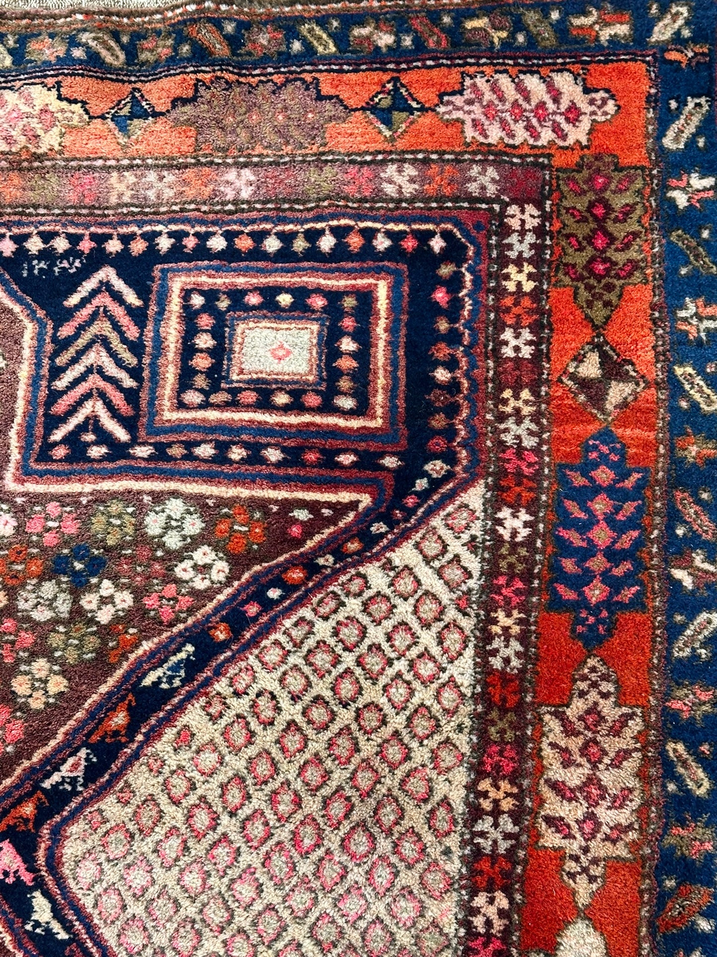 Orientteppich handgeknüpft Meschgin Heriz Läufer 336x130 cm