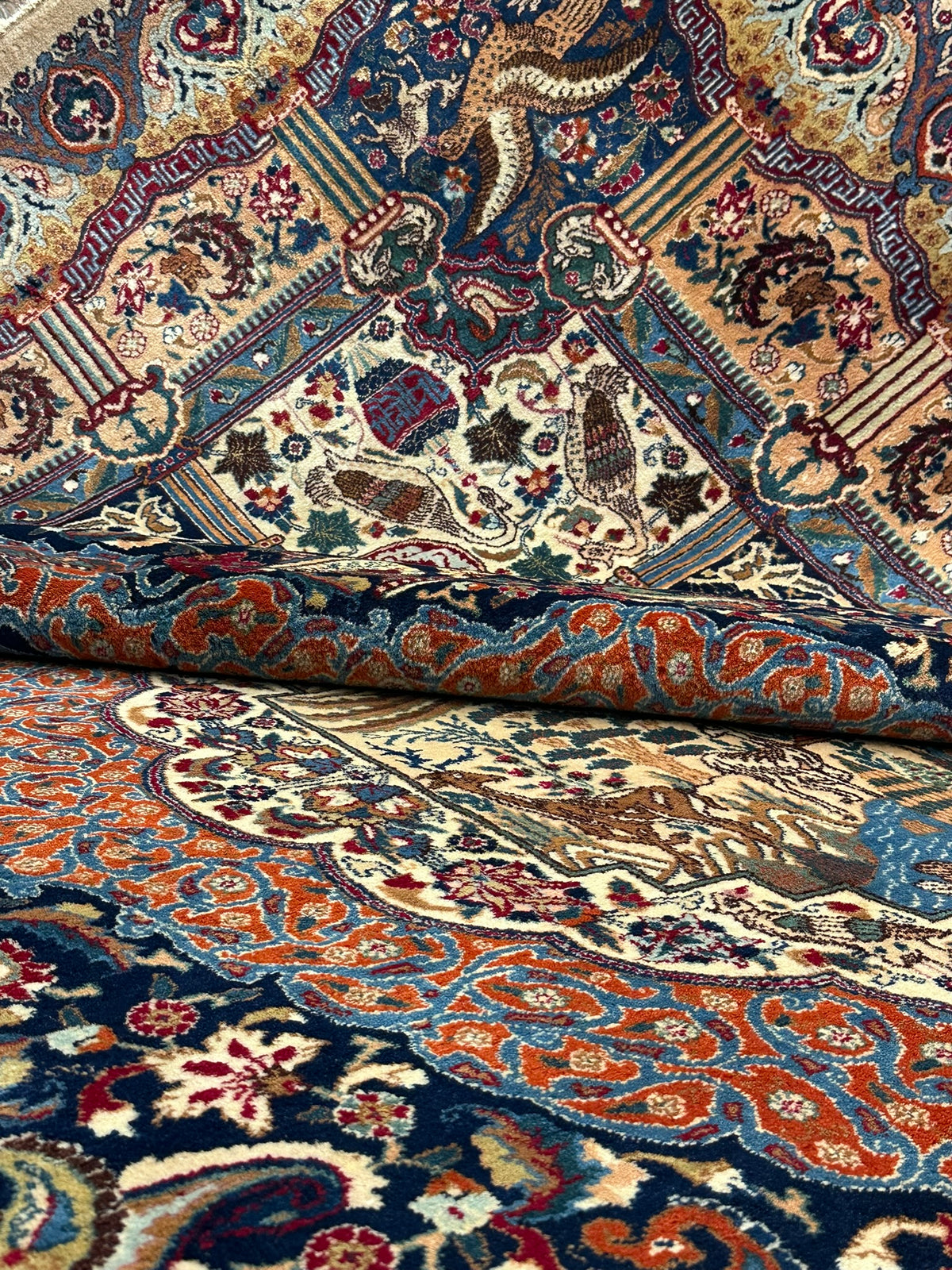 Orientteppich handgeknüpft Kaschmir Korkwolle 390x300 cm