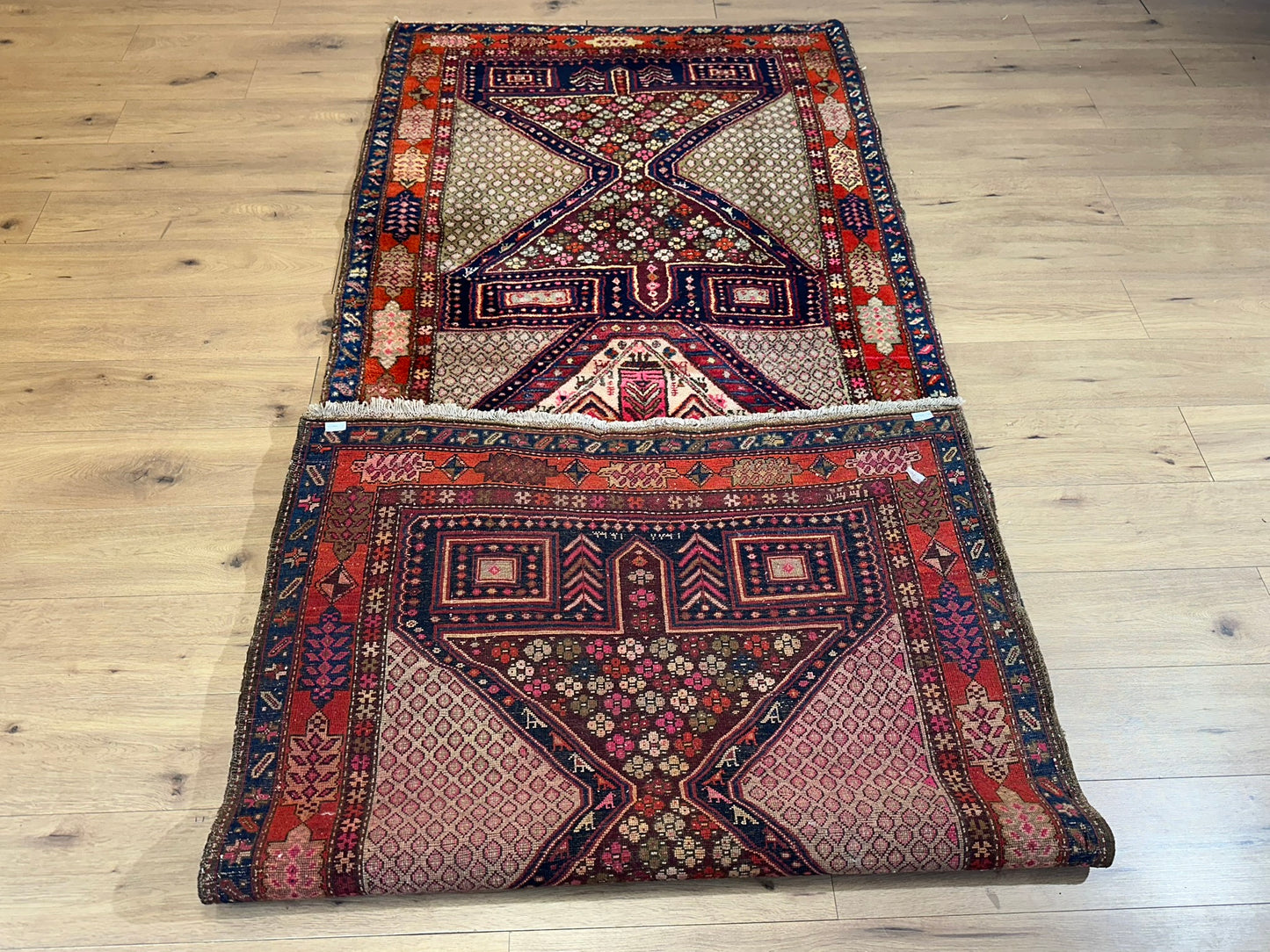 Orientteppich handgeknüpft Meschgin Heriz Läufer 336x130 cm