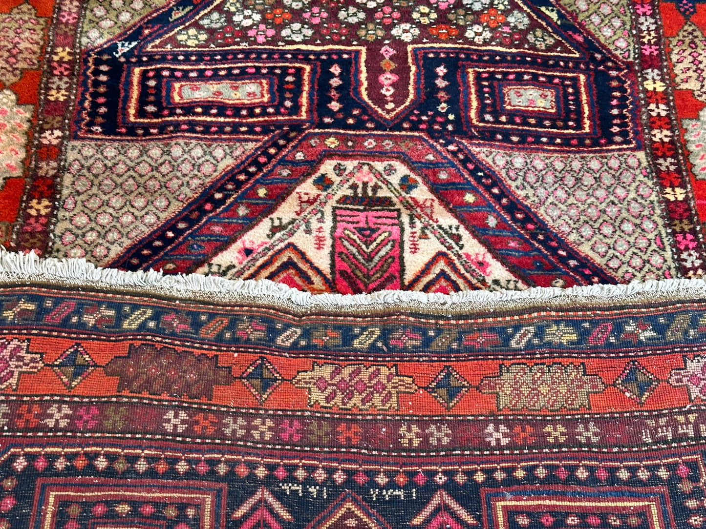Orientteppich handgeknüpft Meschgin Heriz Läufer 336x130 cm