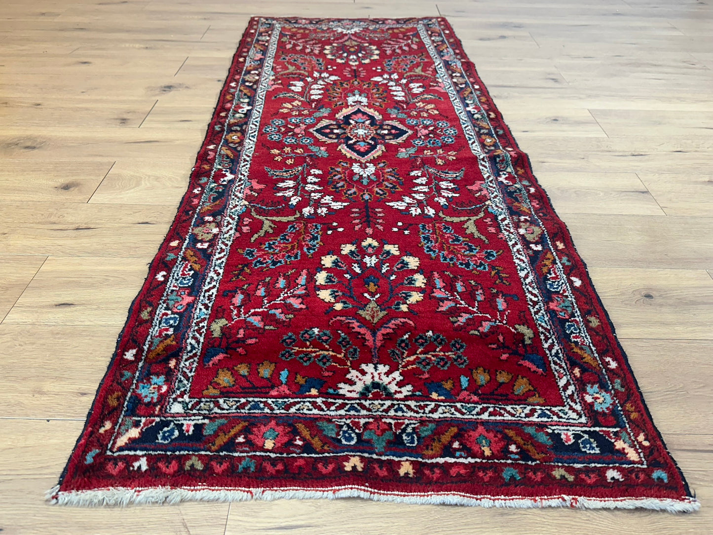 Orientteppich handgeknüpft Sarough Läufer 215 x 85 cm