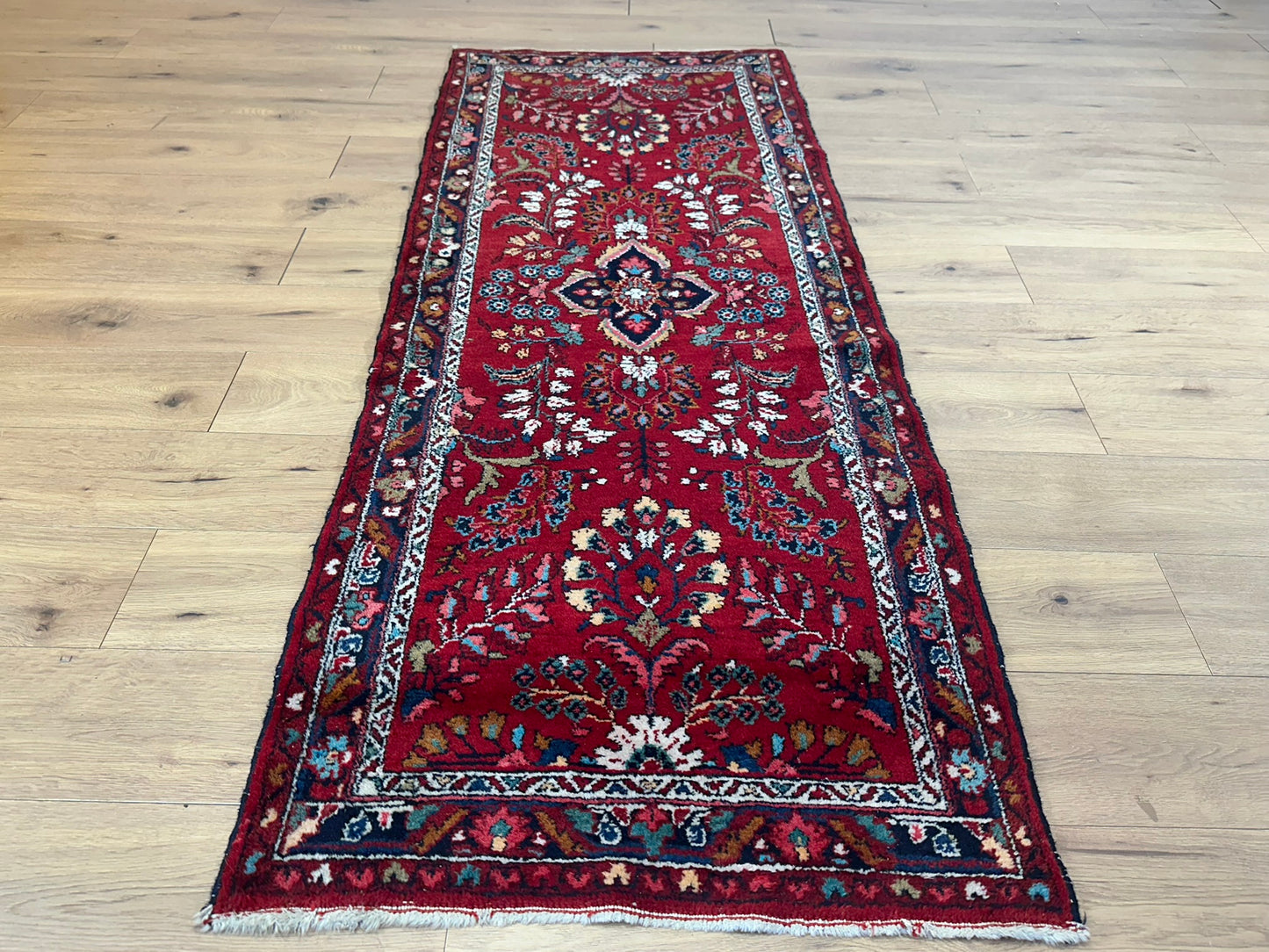 Orientteppich handgeknüpft Sarough Läufer 215 x 85 cm