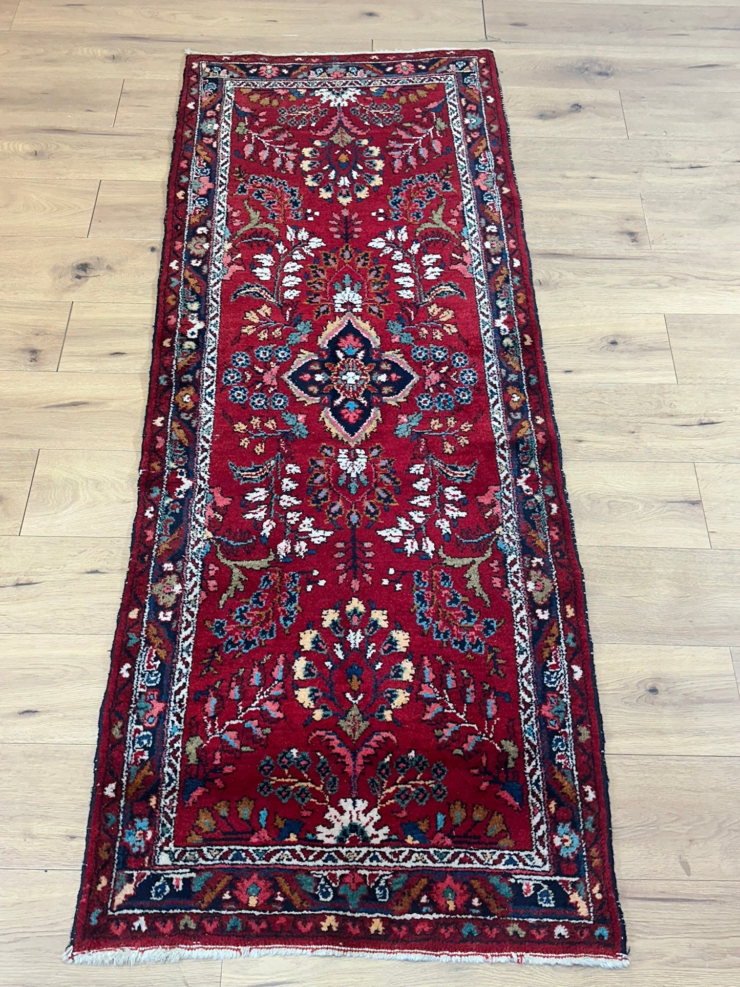 Orientteppich handgeknüpft Sarough Läufer 215 x 85 cm