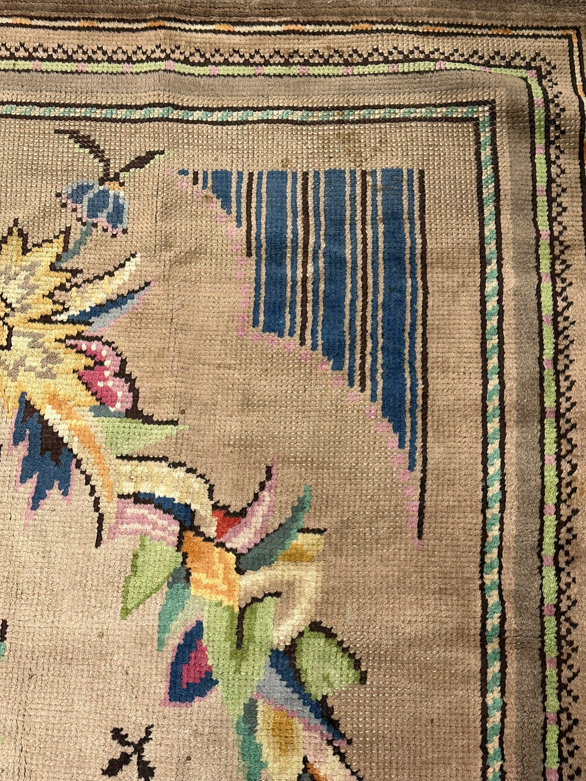 Antiker Aubusson Teppich Handgewebt Flachgewebe 340x245 cm
