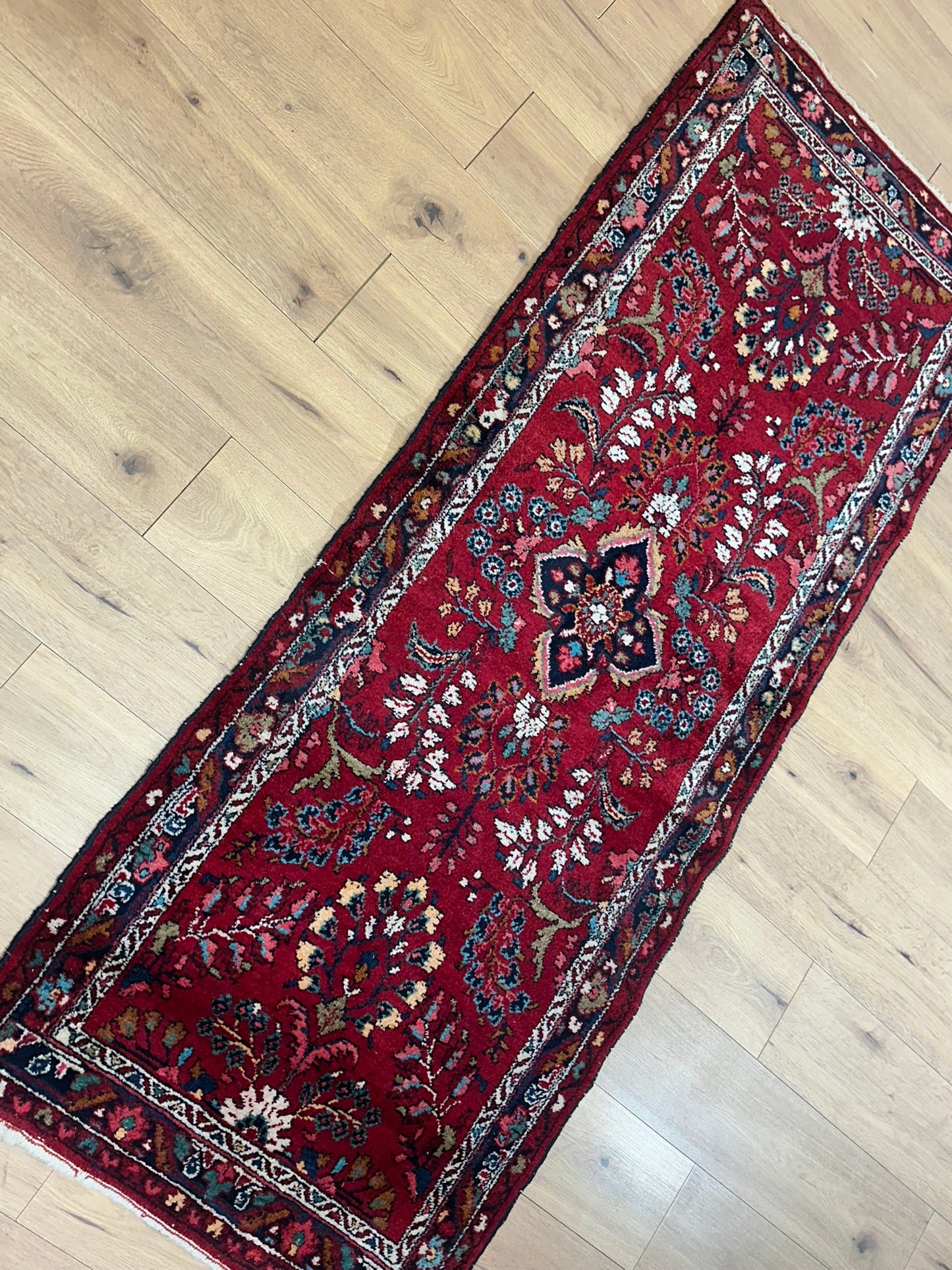 Orientteppich handgeknüpft Sarough Läufer 215 x 85 cm
