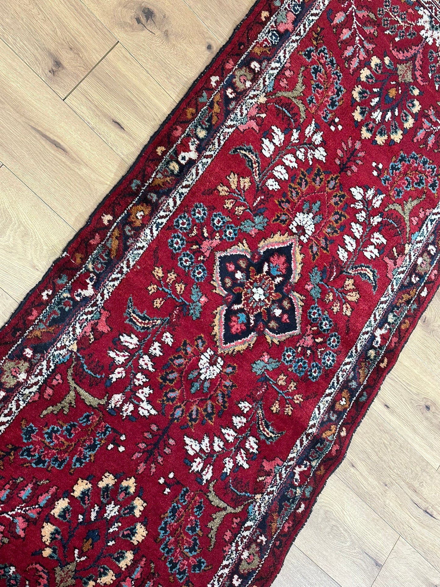Orientteppich handgeknüpft Sarough Läufer 215 x 85 cm
