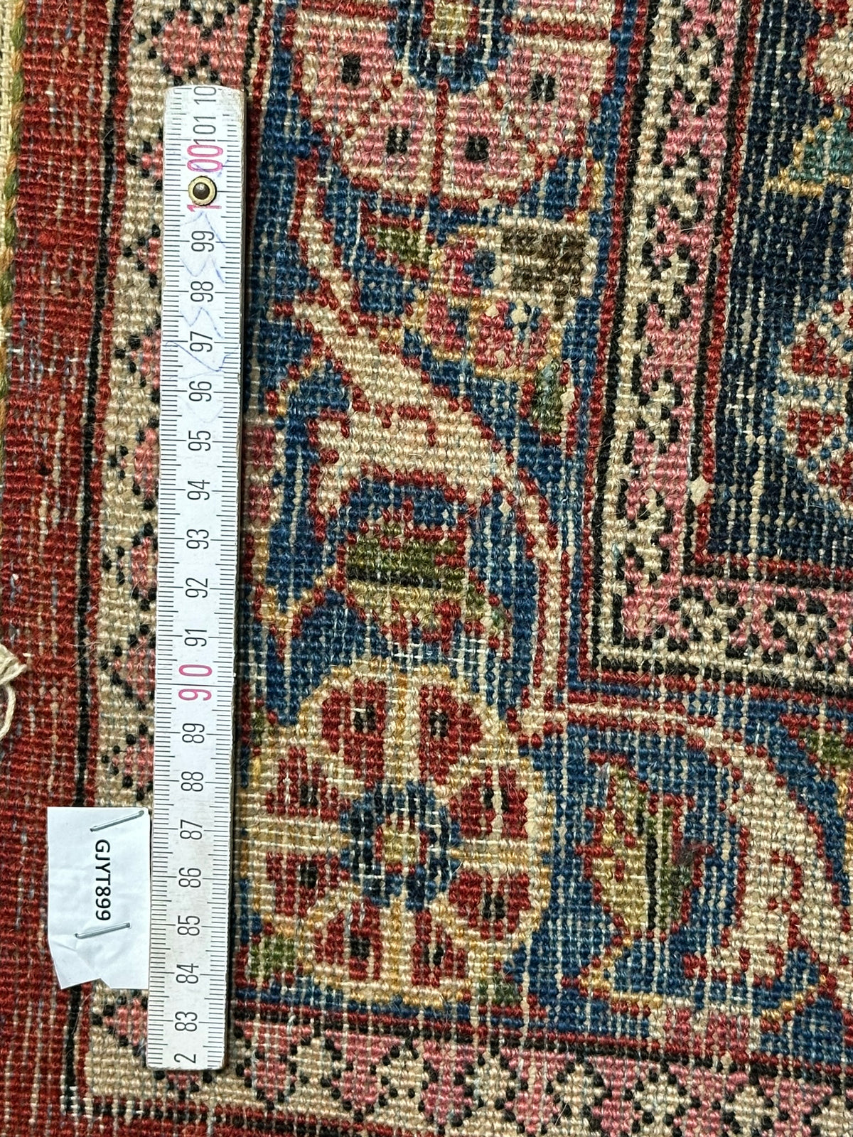 Antiker Orientteppich handgeknüpft Keschan 355x225 cm