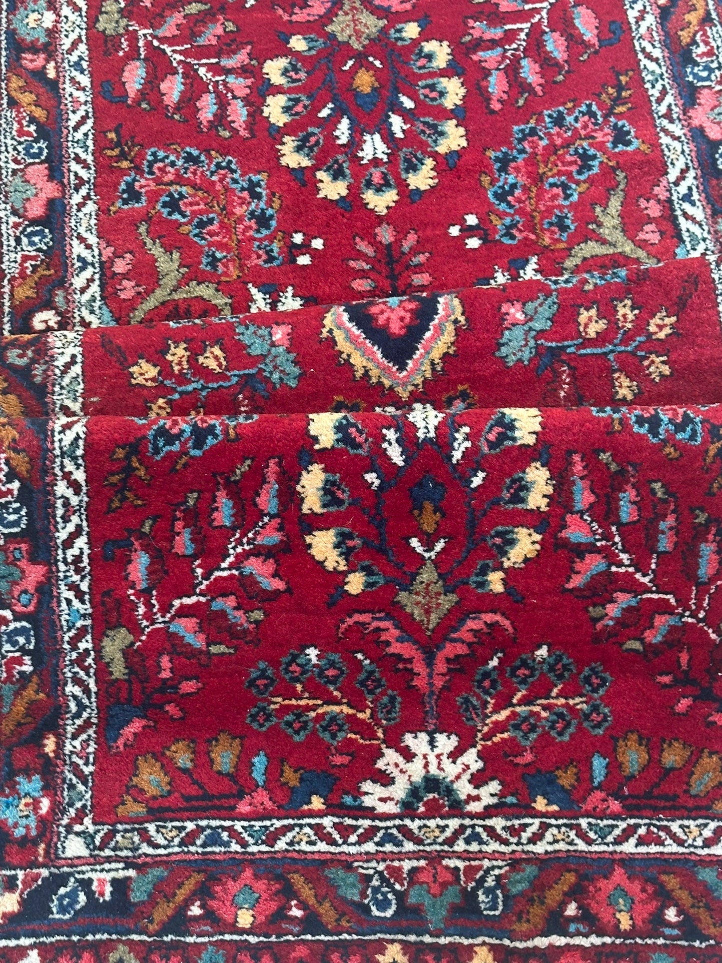 Orientteppich handgeknüpft Sarough Läufer 215 x 85 cm