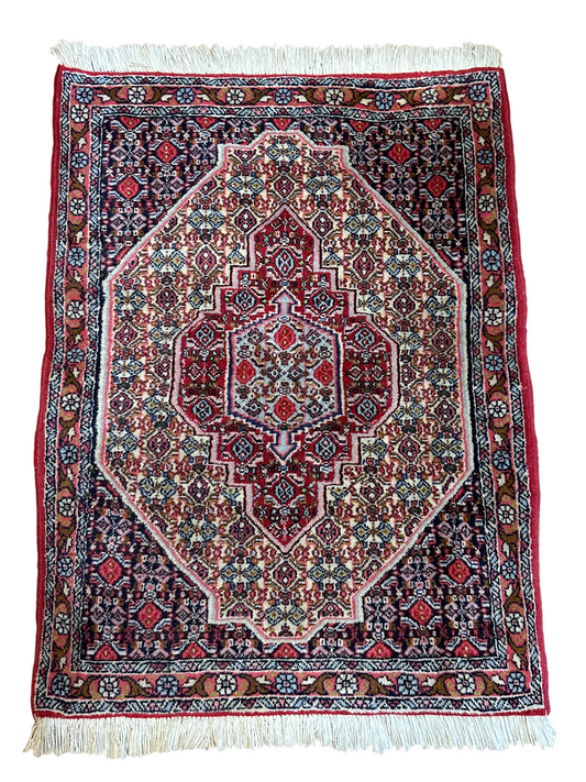 Orientteppich handgeknüpft Senneh Bidjar Wolle 100x72 cm