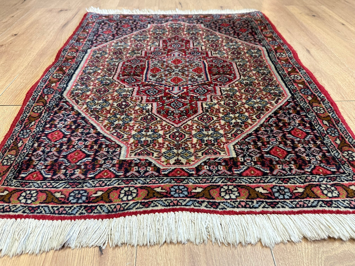Orientteppich handgeknüpft Senneh Bidjar Wolle 100x72 cm
